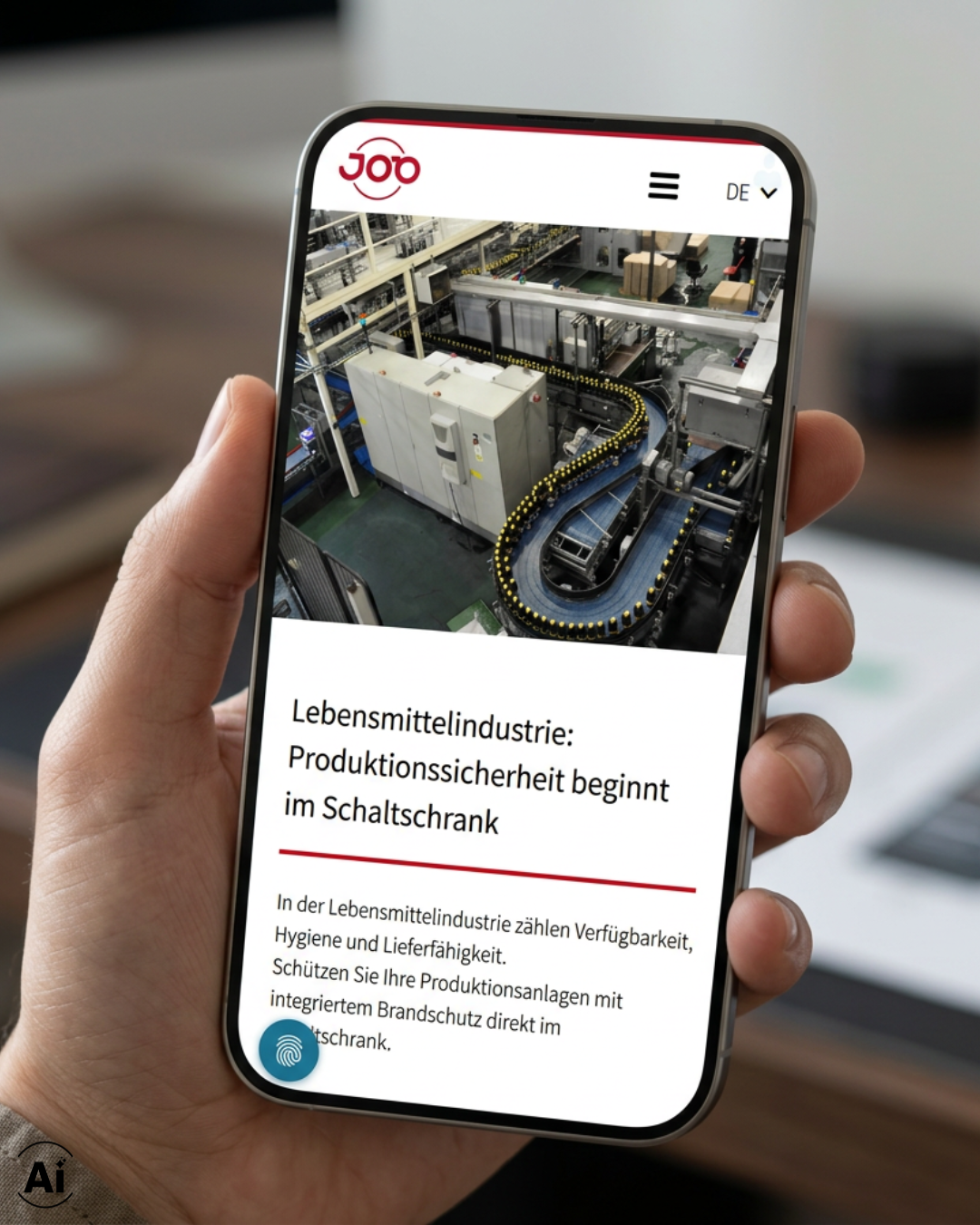 Lebensmittel Landingpage